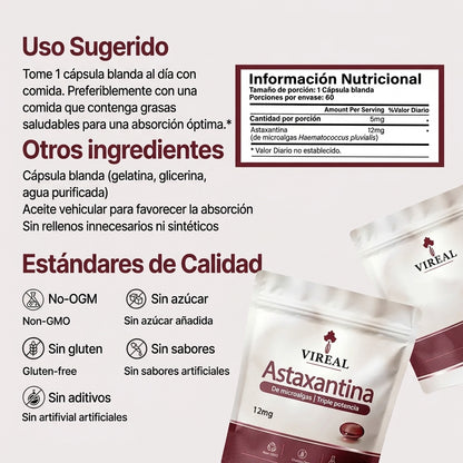 Vireal Astaxanthin - 12mg Softgels